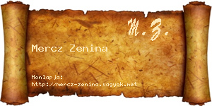 Mercz Zenina névjegykártya